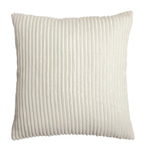 Cuscino quadrato color crema con texture a coste.