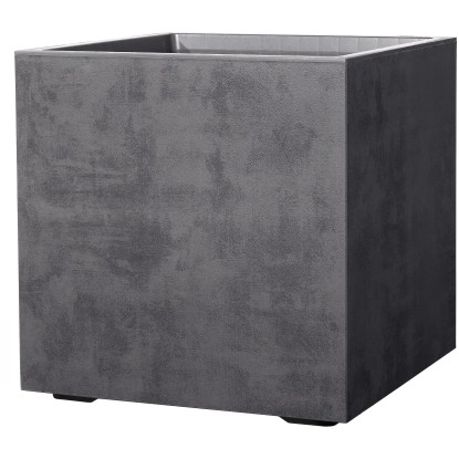 Fioriera da esterno Deroma Cubo Millennium in plastica antracite 39x39x39 cm