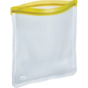 Sacchetto organizer t.b.t. trasparente con chiusura gialla per armadio.