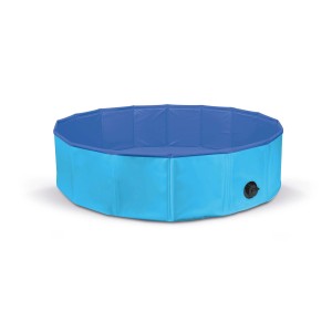 Piscina blu per cani t.b.t. facile da montare, ideale per le giornate calde.