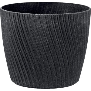 Portavaso nero t.b.t. con superficie scanalata.