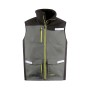 Gilet da lavoro grigio con zip e tasche per uomo.