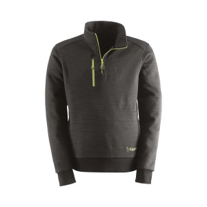 Felpa da lavoro grigia t.b.t. con zip e collo alto.