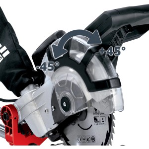 Dettaglio di una t.b.t. che mostra un intervallo di rotazione da -45° a +45°.