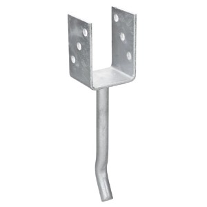 Supporto a U zincato a caldo con ancoraggio in acciaio per calcestruzzo.