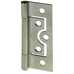 Cerniera per anta a lamelle Hettich, 63 mm, acciaio nichelato, per mobili e porte.