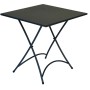 Tavolo da giardino quadrato nero t.b.t. con struttura pieghevole in metallo.