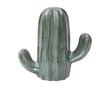 Decoro cactus in ceramica verde