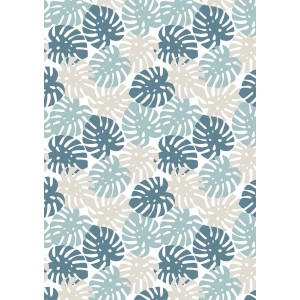 Plastica adesiva in rotolo Monstera azzurro 200x45 cm