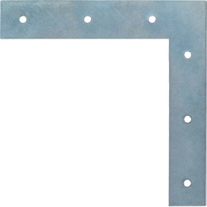 Squadra angolare piatta zincata 160x160x30 mm per giunzioni in legno.