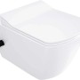 WC sospeso Song con funzione bidet e miscelatore 37,2x34,9 cm bianco nero