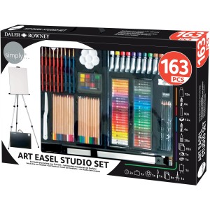 Set da studio Daler Rowney Art Easel con 163 pezzi per dipingere e disegnare.