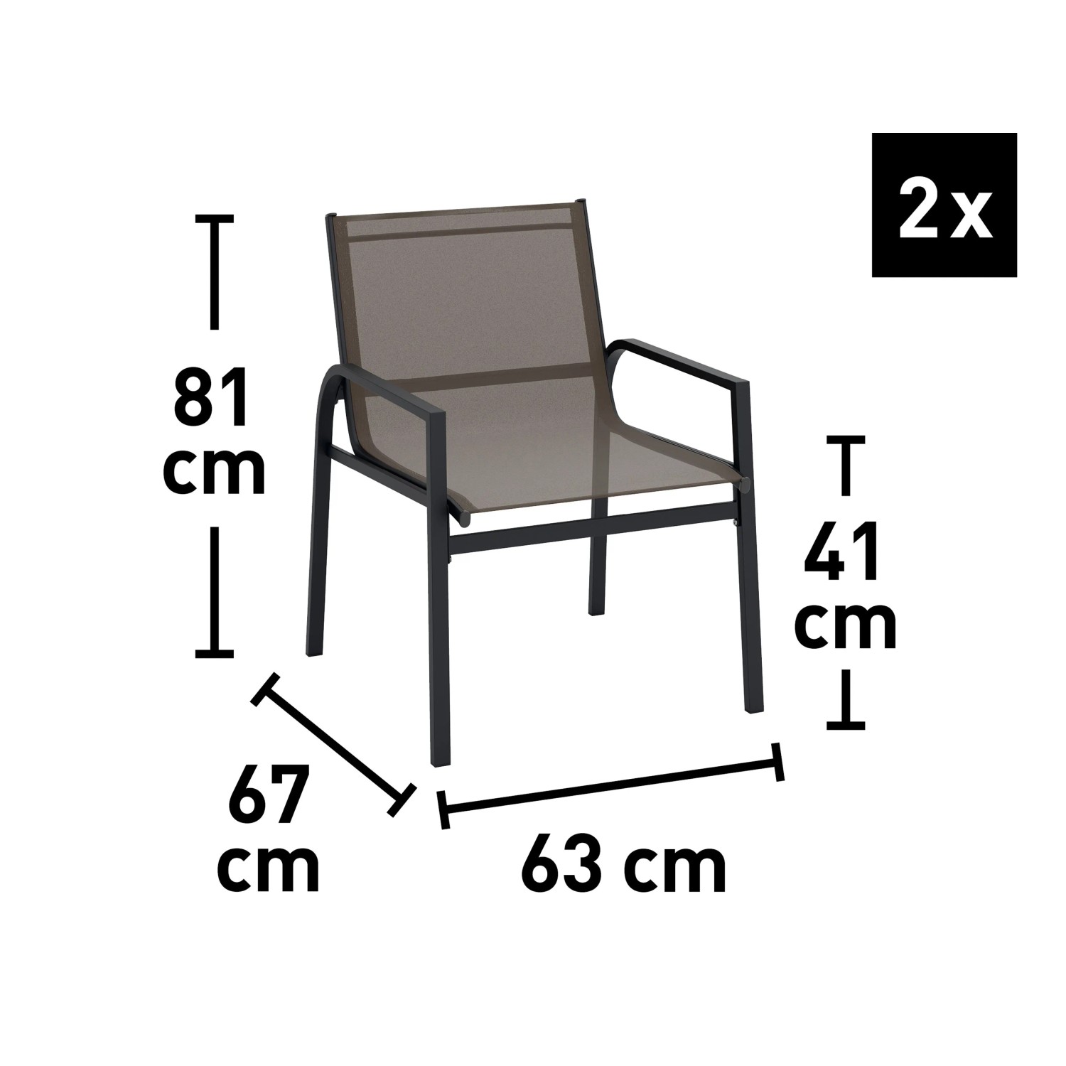 Salotto da balcone Tapena in acciaio e Textilen tortora 2 posti_8