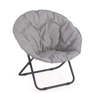 Poltrona in acciaio e poliestere Moon 82x14x82 cm grigio