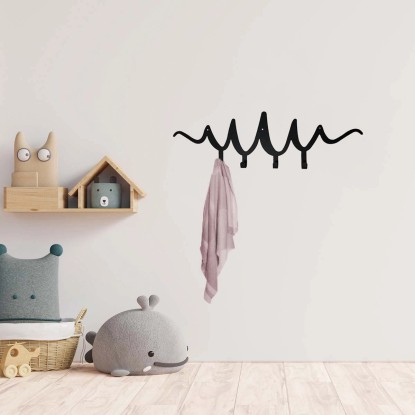 Appendiabiti in ferro Onda 4 posti nero opaco