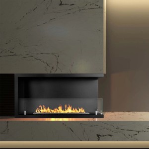 Camino a bioetanolo incasso angolo Divina Fire Sutri 90 DX 3 kW 90x45 cm