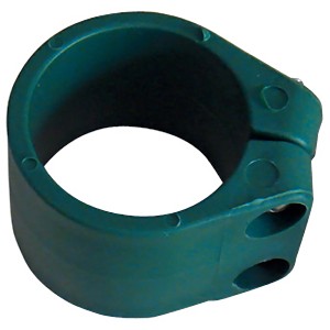 Collare per tubi t.b.t. verde per tubi in metallo e plastica.