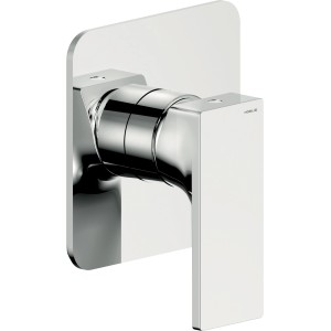 Miscelatore doccia squadrato e lucido.