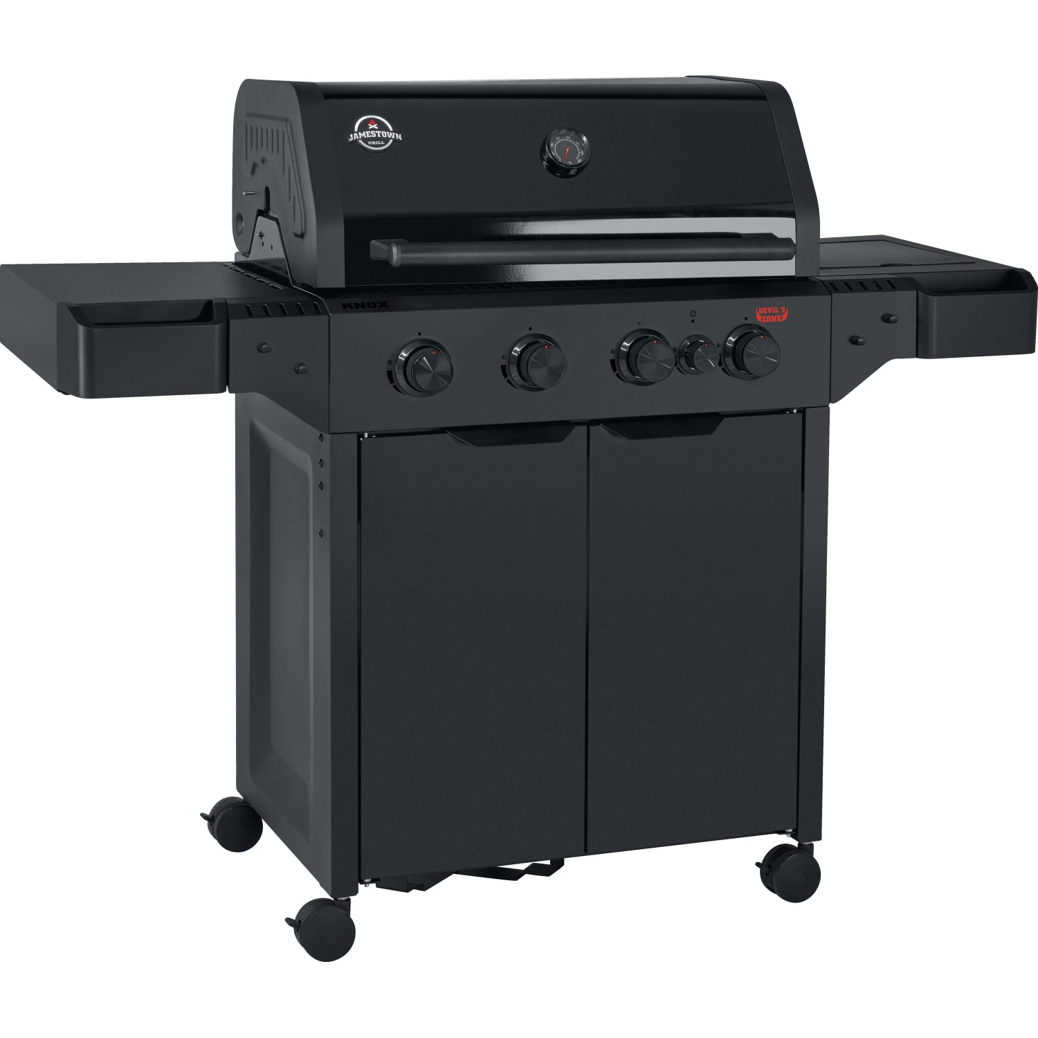 Barbecue a gas Jamestown 4 bruciatori nero 144x56x118 cm_2