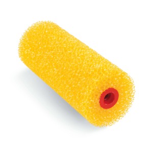 Rullo per pittura t.b.t. Rulli giallo con supporto rosso.
