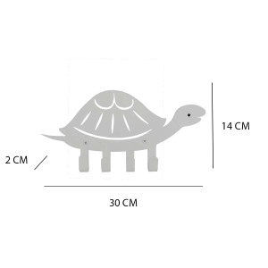 t.b.t. Appendiabiti a forma di tartaruga con tre ganci.