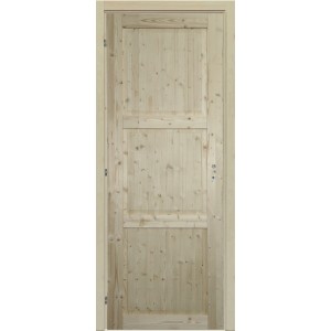 Porta interna in legno naturale con tre pannelli