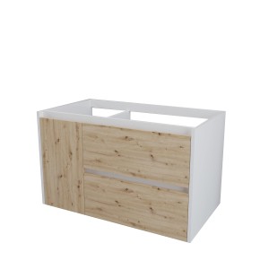 t.b.t. Mobile lavabo per arredo bagno in bianco e effetto legno.