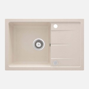 Lavello 1 vasca gocciolatoio Idrostile Amancio sifone 440x164 mm beige