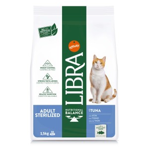 LIBRA cibo secco per gatti con tonno per gatti adulti sterilizzati, 1.5kg.