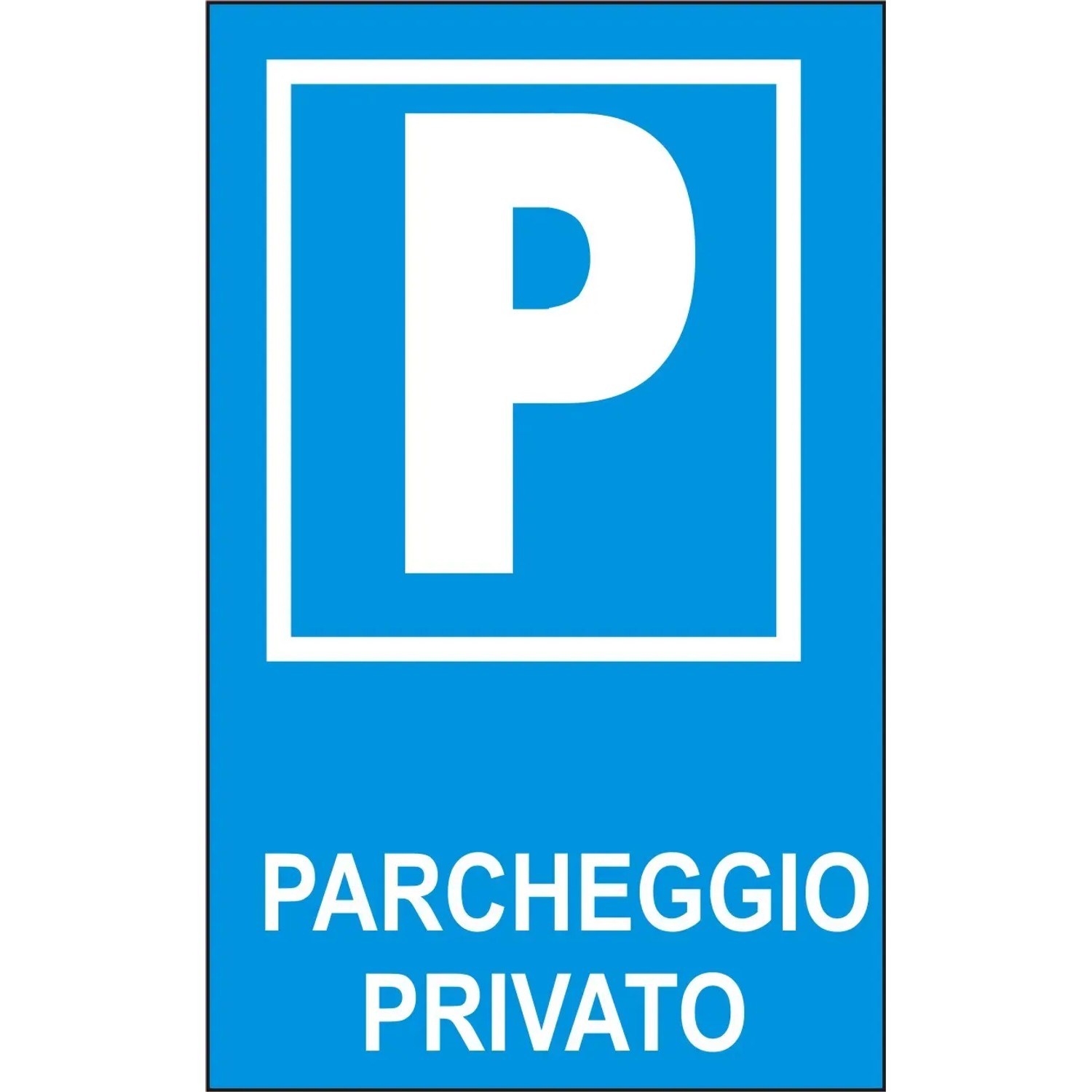 Cartello Parcheggio Privato 20x30 Cm Con Palo 90 Cm - 2 Pezzi Riflettenti - Divieto Di Sosta - Alta Visibilità