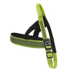 Pettorina per cani t.b.t. verde con imbottitura nera e cinghie regolabili.