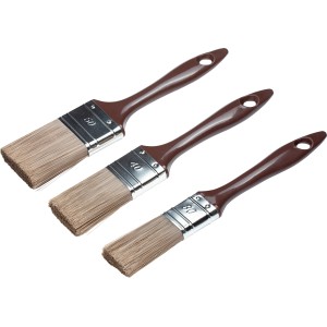 Set di pennelli piatti LUX, 3 pennelli per impregnanti per legno con setole larghe 30, 40, 50 mm.
