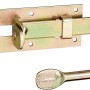 Catenaccio di sicurezza zincato giallo (160 mm) con opzione lucchetto per cerniere e ferramenta sicure.