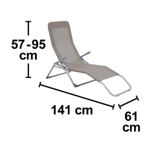 Sedia a sdraio reclinabile con braccioli Pando Lazy taupe