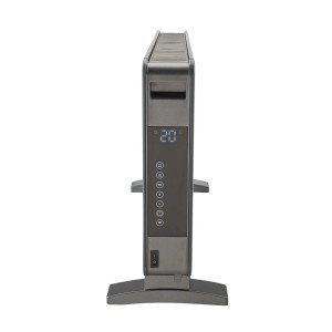 Termoarredo elettrico digitale grigio t.b.t. con pannello di controllo e display temperatura.