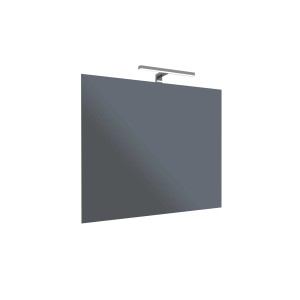 Specchio da parete rettangolare t.b.t. con luce LED argentata.