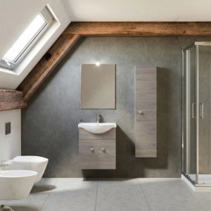Colonna bagno reversibile noce L31,4xP16,1xH136 cm