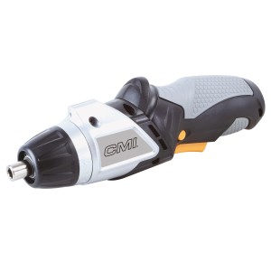 Avvitatore a batteria CMI 3,6 V con batteria. Avvitatore compatto senza fili in argento, nero e grigio.