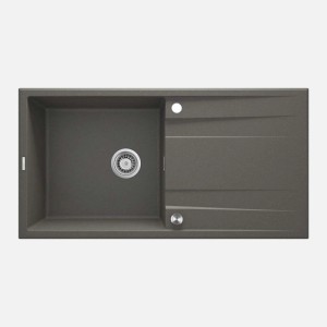 Lavello 1 vasca con gocciolatoio Idrostile Güines 520x203 mm Antracite Met
