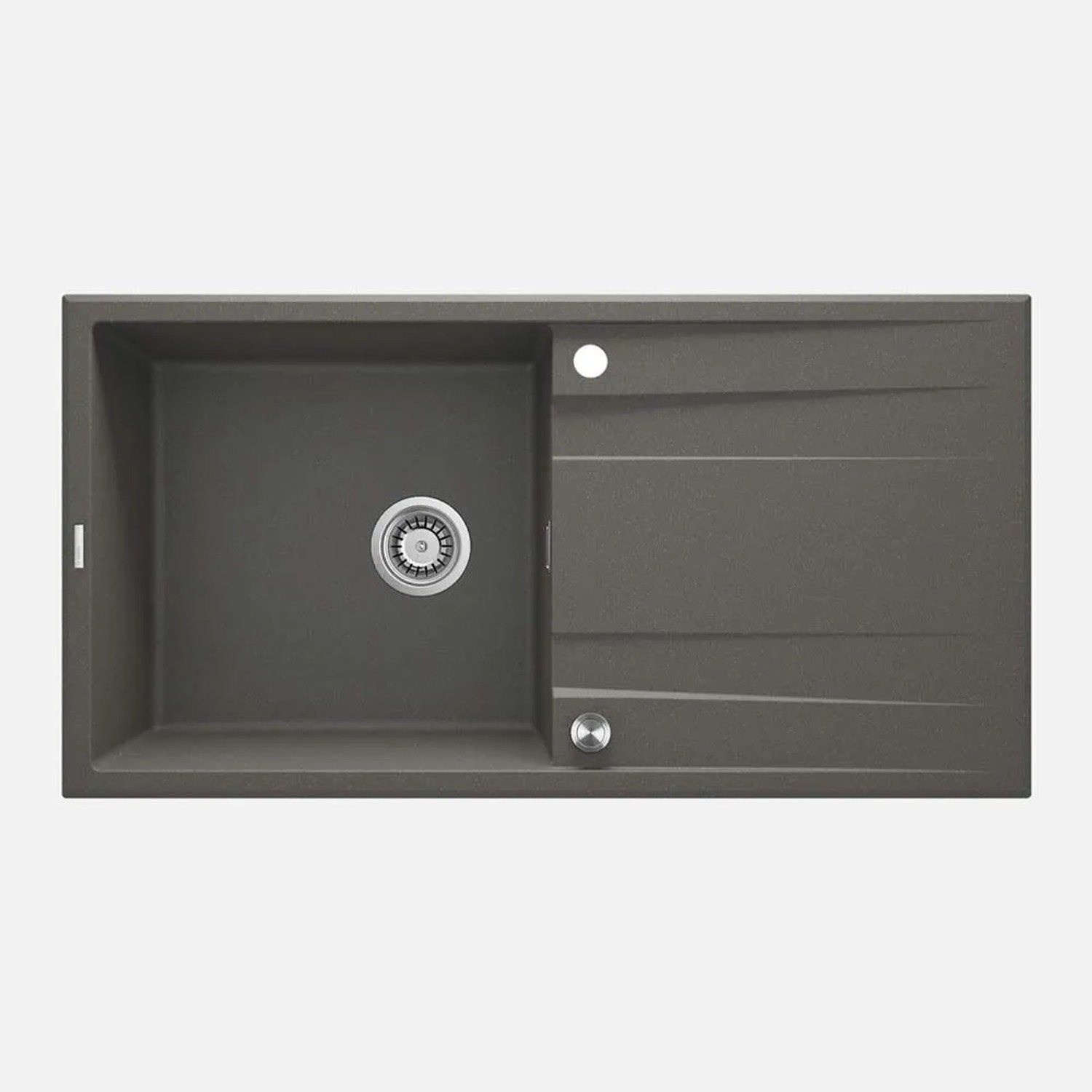 Lavello 1 vasca con gocciolatoio Idrostile Güines 520x203 mm Antracite Met