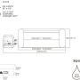 Disegno tecnico Bestway LAY-Z-SPA Santorini HydroJet Pro, dimensioni e capacità della vasca idromassaggio gonfiabile.