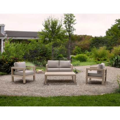 Salotto da giardino Woodbury in legno di acacia 4 posti