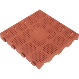 Piastrella per terrazza color terracotta con fori di drenaggio per esterni.