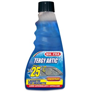 Liquido lavavetri blu MA-FRA Tergy Artic, antigelo fino a -25°C.