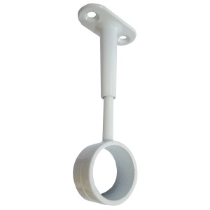 Supporto a soffitto bianco t.b.t. per utensili da cucina.