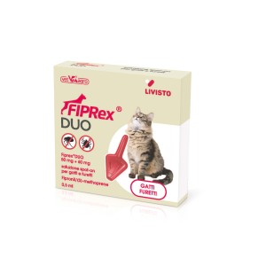 FIPRex DUO Spot-on per gatti, antiparassitario per pulci e zecche.