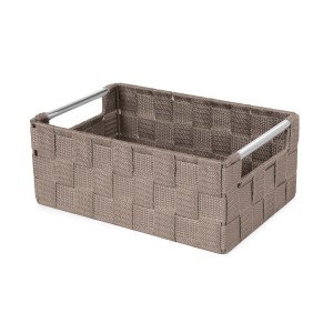 Cesto con maniglie in metallo Stan taglia S tortora