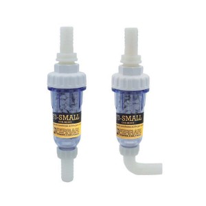 t.b.t. Filtro acqua, due varianti con corpo trasparente e connettori bianchi.