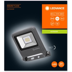 Faro LED da esterno Ledvance Endura Flood 10W, grigio scuro. Proiettore per esterni.
