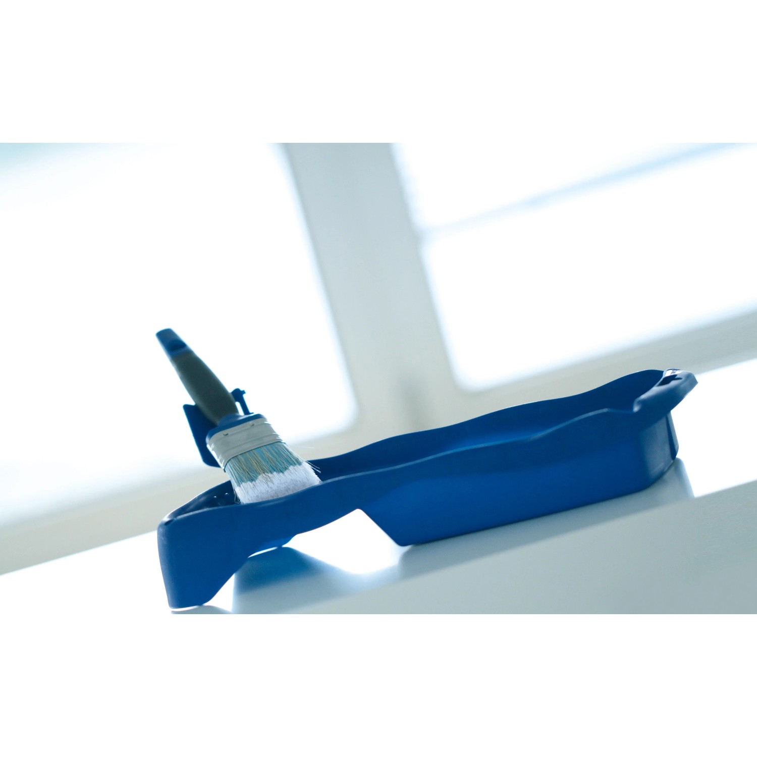 Vaschetta per pittura LUX blu (20x20 cm) con pennello, adatta per pulire la vernice.